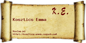 Kosztics Emma névjegykártya